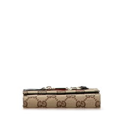 Gucci GG Canvas Horsebit Sherry Line Bi-fold Wallet 138031 Brown Leather Women's GUCCI