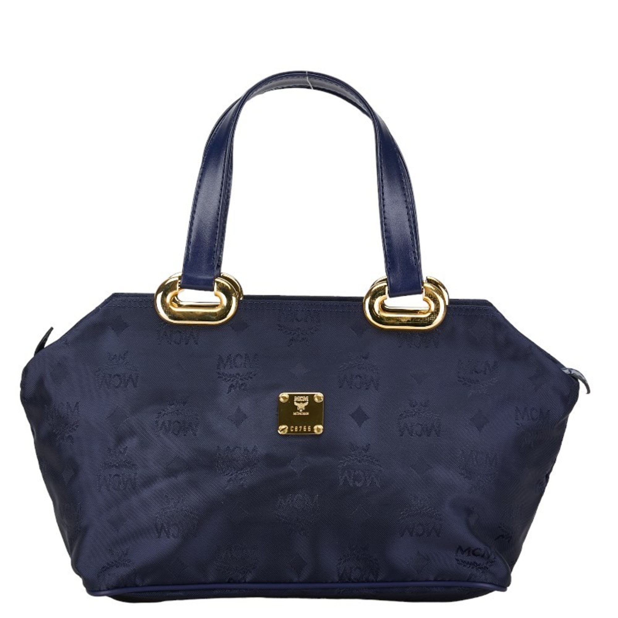 MCM Glam Handbag Blue Nylon Leather Women's