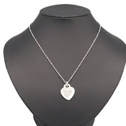 Tiffany Necklace Return to Shell Double Heart Tag SV Sterling Silver Pendant Choker Women's TIFFANY & CO