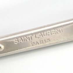 Saint Laurent Keychain Black Silver Leather Metal Carabiner Hook Key Men's SAINT LAURENT PARIS