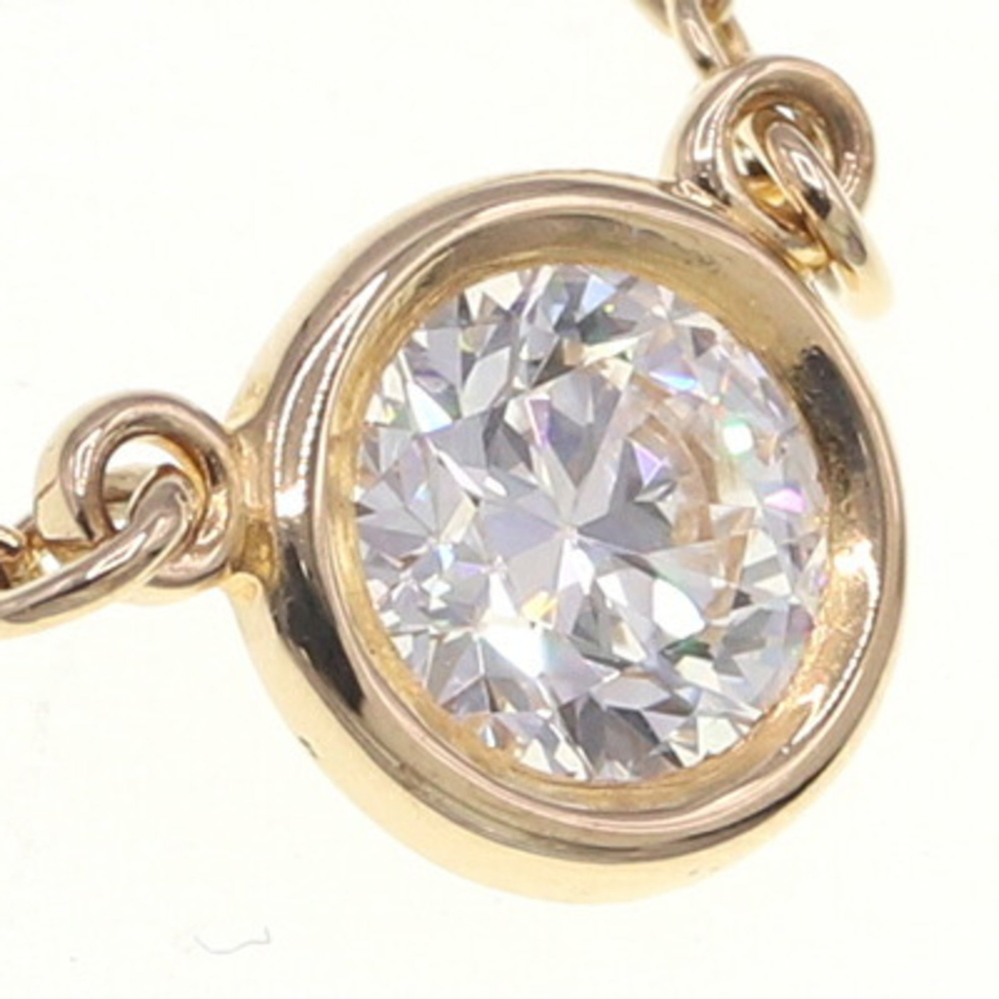 Tiffany Necklace Elsa Peretti Diamonds by the Yard Single Diamond Pendant 0.25CT Au750 YG Women's TIFFANY&Co.