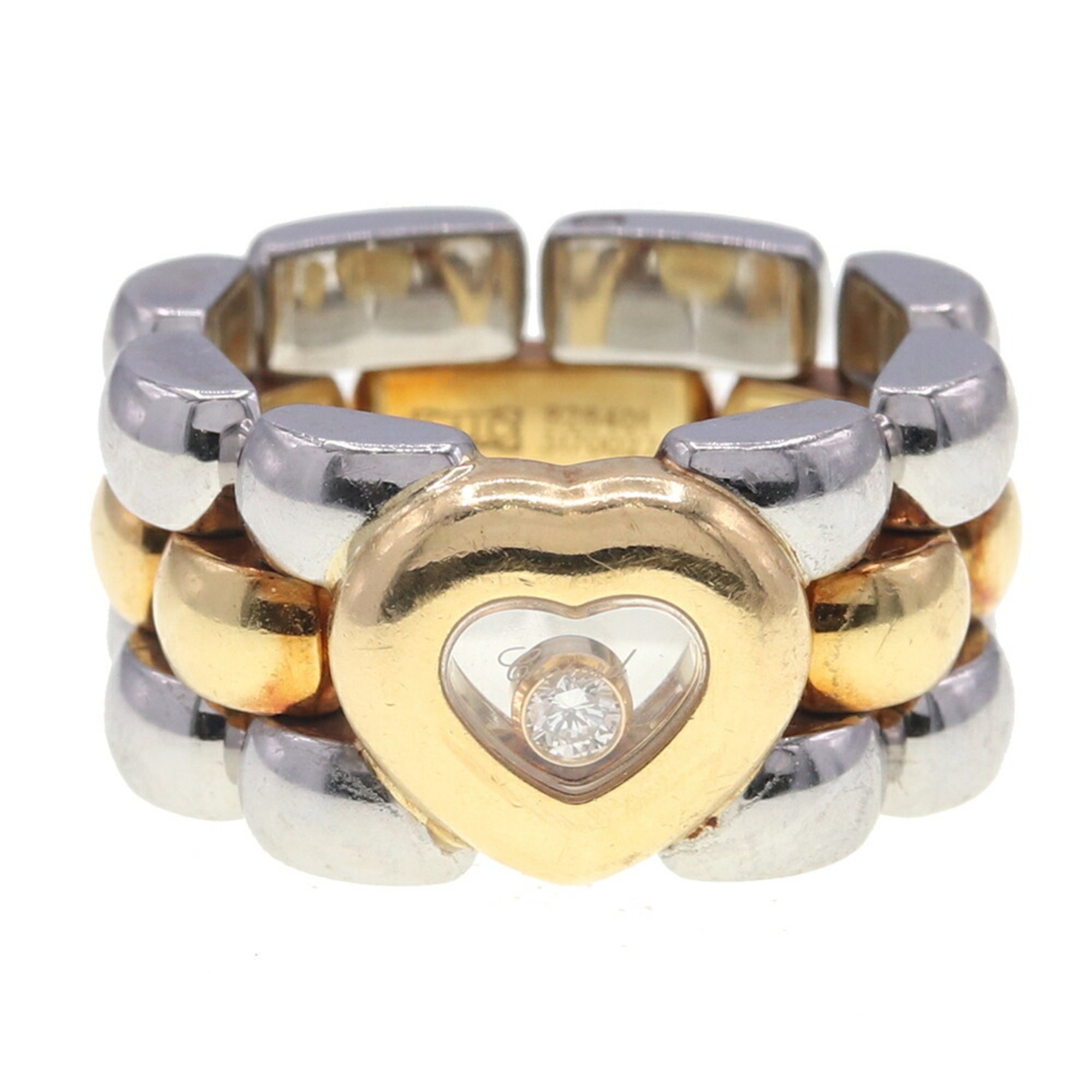 Chopard Ring Happy Diamond Heart 82/8401 750YG SS Size 10 Jewelry Women's Combi CHOPARD