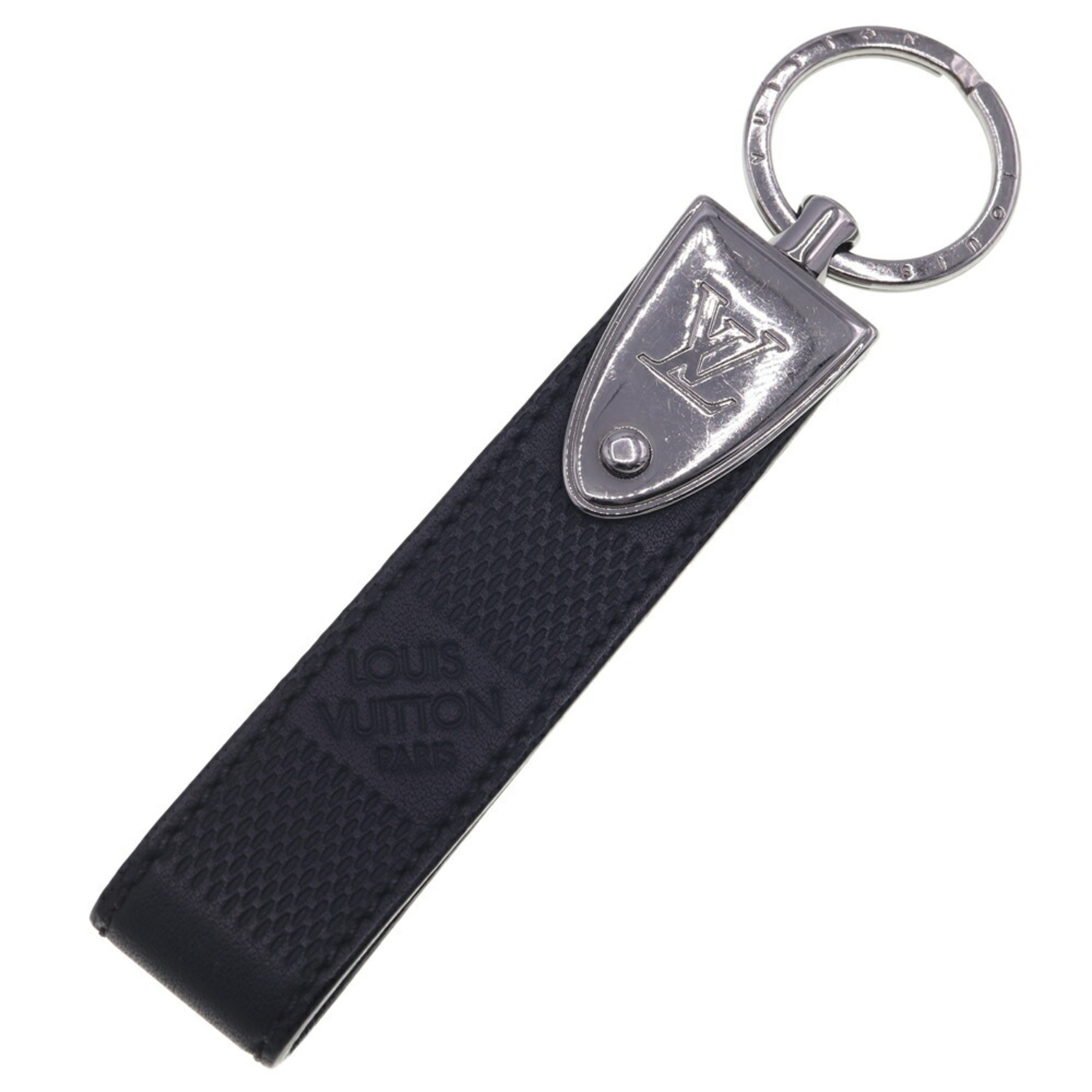 Louis Vuitton Keyring Damier Infini Portocle Dragonne M65061 Keychain Black Men's LOUIS VUITTON