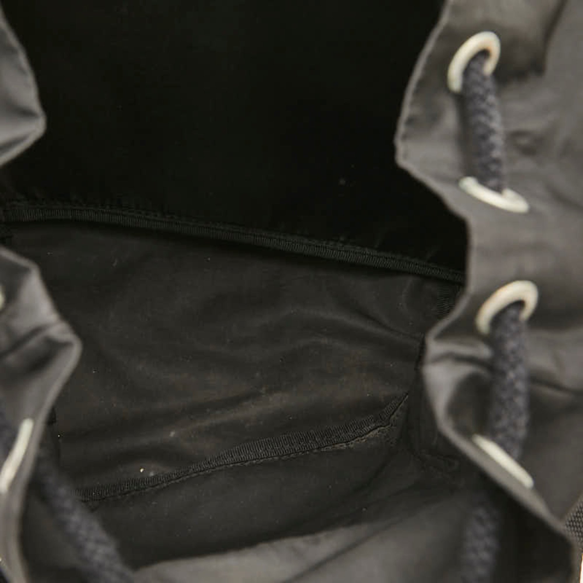 Prada Triangle Plate Backpack Black Nylon Women's PRADA