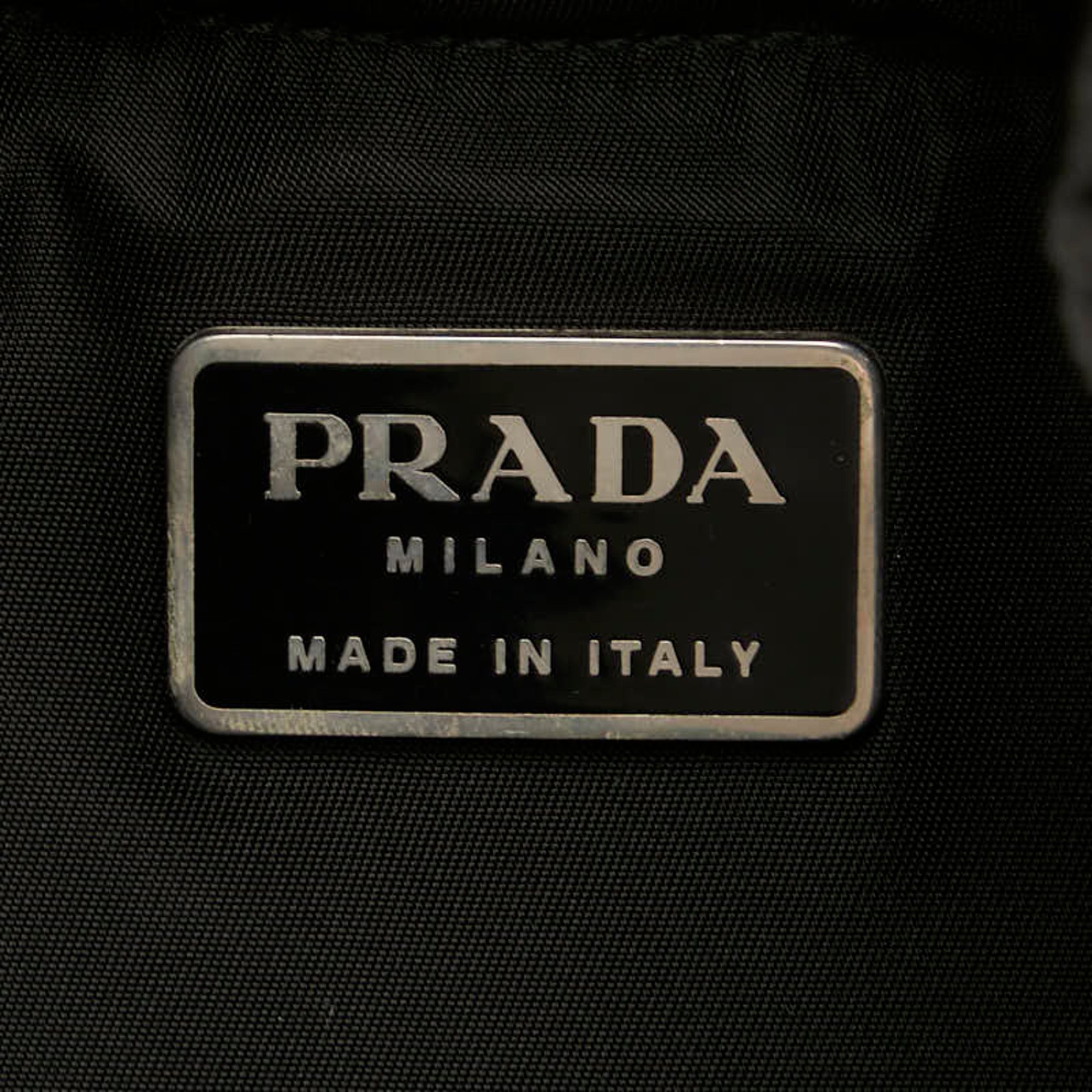 Prada Triangle Plate Backpack Black Nylon Women's PRADA