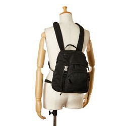 Prada Triangle Plate Backpack Black Nylon Women's PRADA