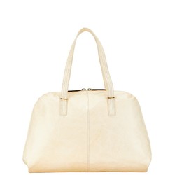 FENDI ZUCCA Unzipped Tote Bag Shoulder 8BR623 Beige Leather Women's