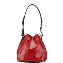 Louis Vuitton Epi Petit Noe Shoulder Bag M44172 Castilian Red Noir Black Leather Women's LOUIS VUITTON