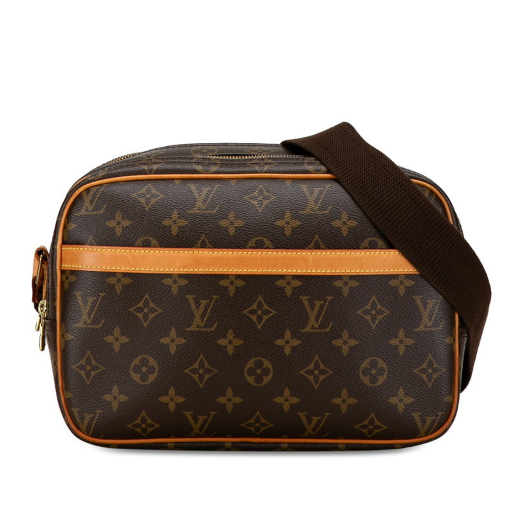 Louis Vuitton Monogram Reporter PM Shoulder Bag M45254 Brown PVC Leather Women's LOUIS VUITTON