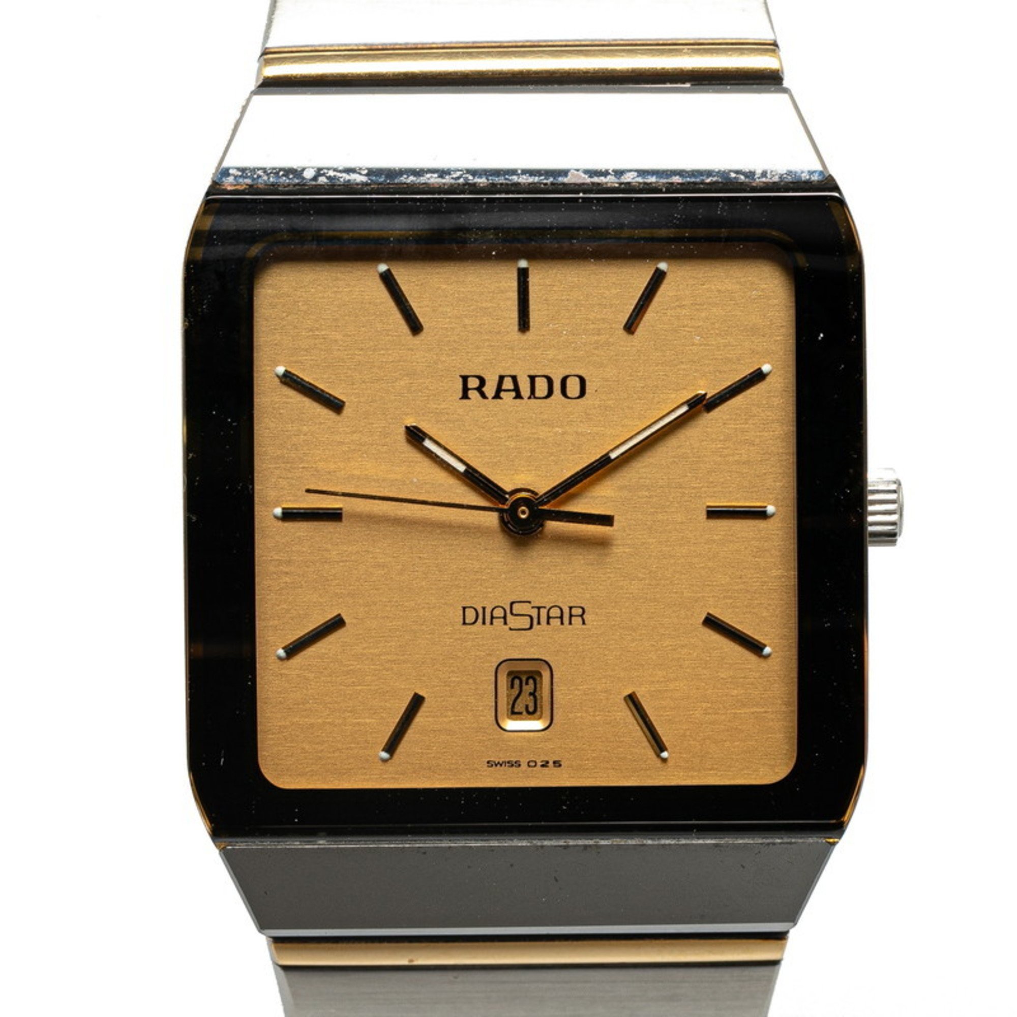 RADO Diamond Star Watch 129.0266.3 Quartz Gold Dial Stainless Steel Ladies