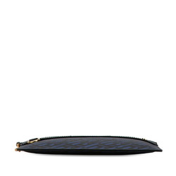 Versace La Greca Clutch Bag Second Blue Black PVC Leather Men's VERSACE