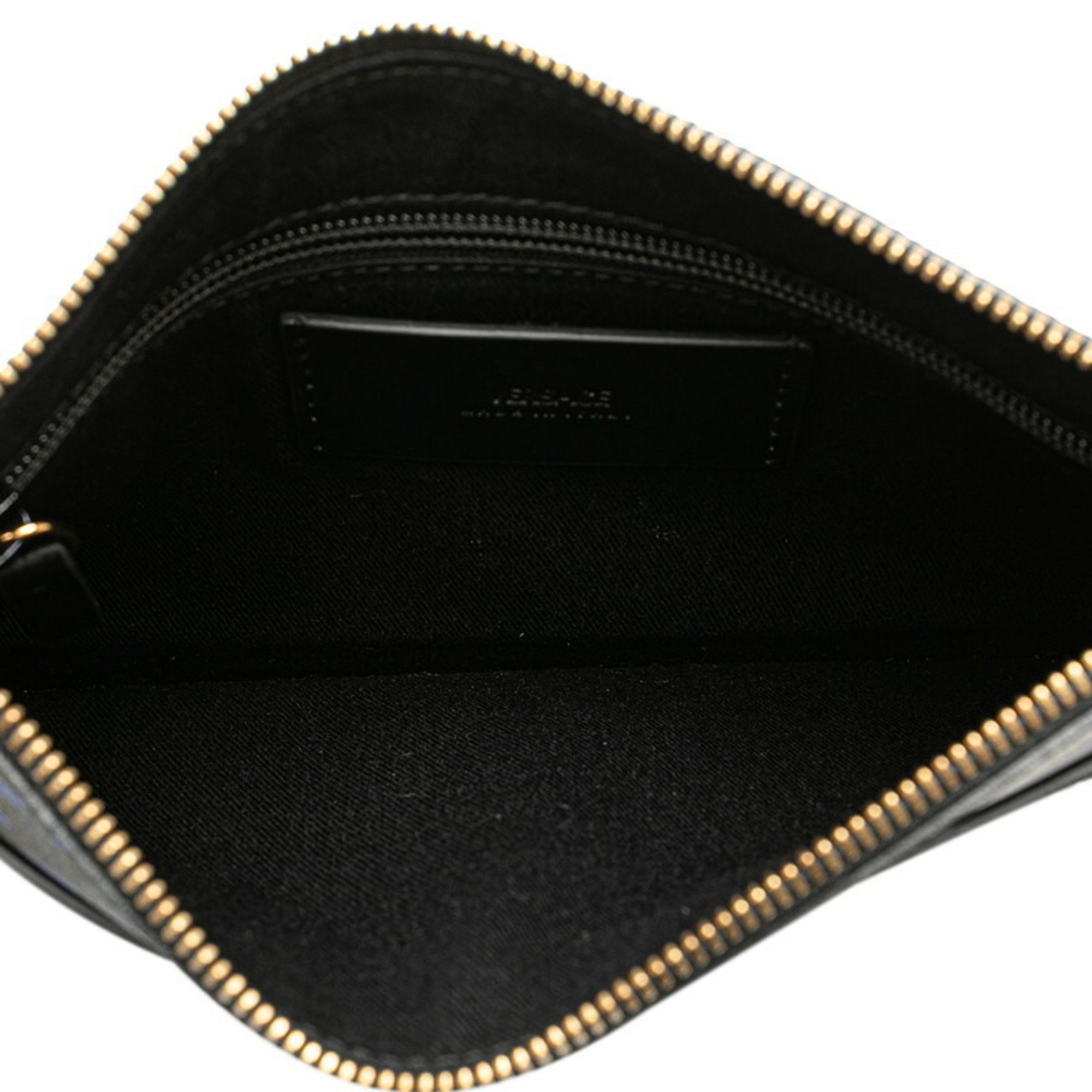 Versace La Greca Clutch Bag Second Blue Black PVC Leather Men's VERSACE