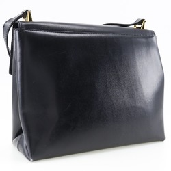 Salvatore Ferragamo Gancini Shoulder Bag Calf Black A5 Flap Women's