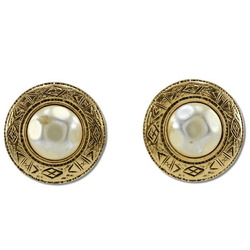 CHANEL Earrings, Fake Pearl x Gold Plated, Approx. 22g, Women's