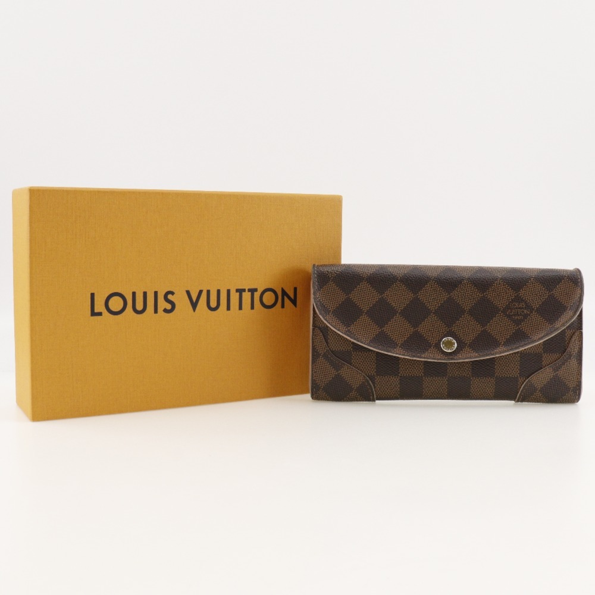 Louis Vuitton LOUIS VUITTON Portefeuille Kaisa Long Wallet N61227 Damier Canvas Rose Ballerine 2016 Brown/Pink CA1166 Snap Button Portefeiulle Women's