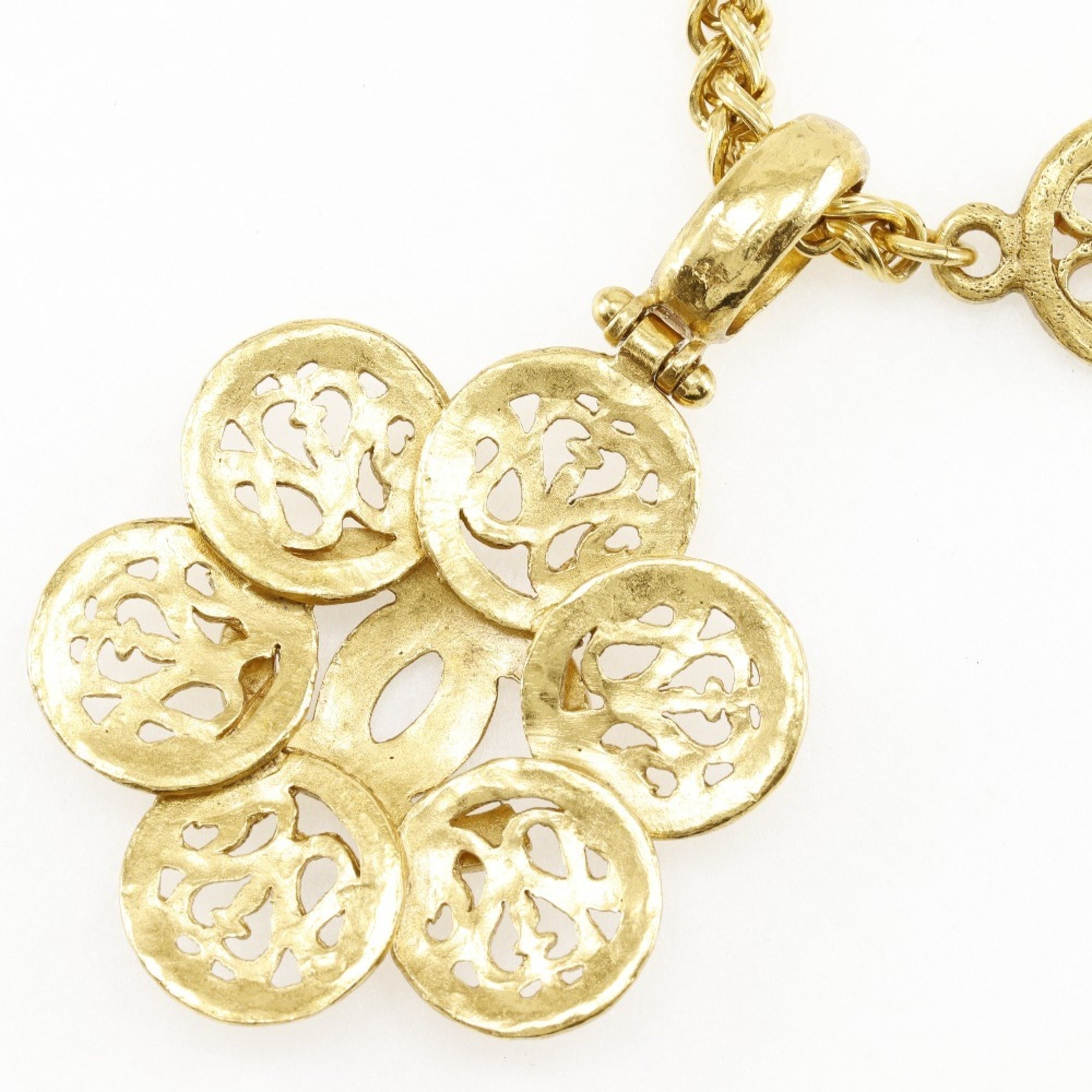 Chanel Coco Mark Necklace Flower Gold Plated 1995 95A Approx. 88.7g COCO Women's