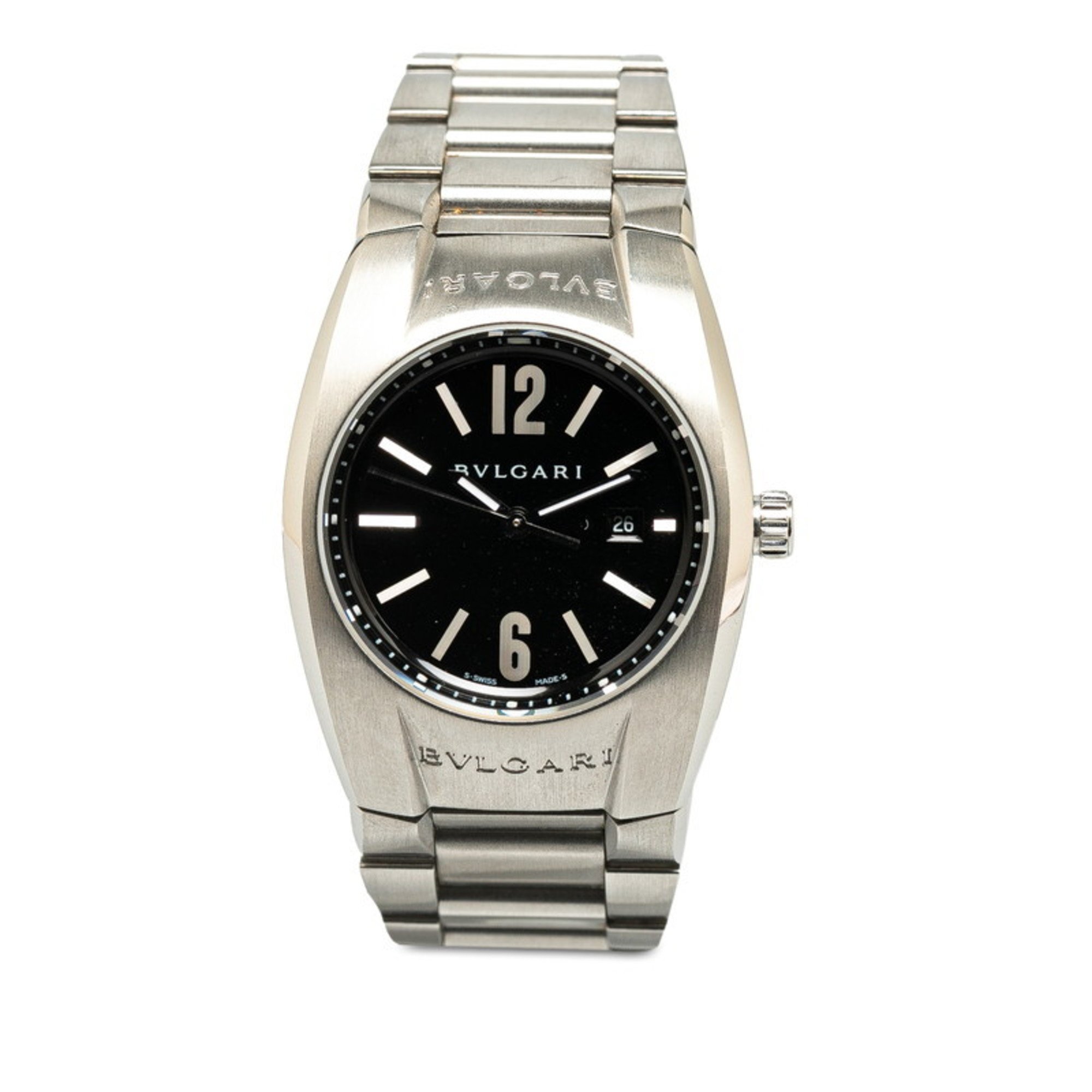 BVLGARI Ergon Watch EG30S Quartz Black Dial Stainless Steel Women's