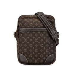 Louis Vuitton Monogram Run Danube Shoulder Bag M95228 Ebene Brown Canvas Leather Women's LOUIS VUITTON