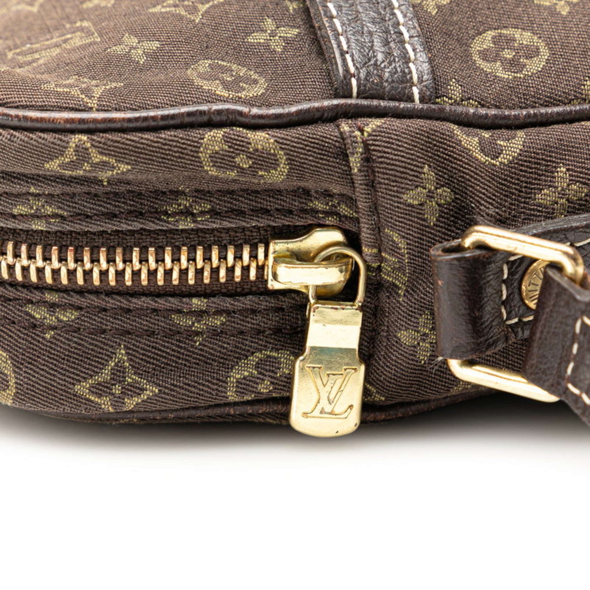 Louis Vuitton Monogram Run Danube Shoulder Bag M95228 Ebene Brown Canvas Leather Women's LOUIS VUITTON