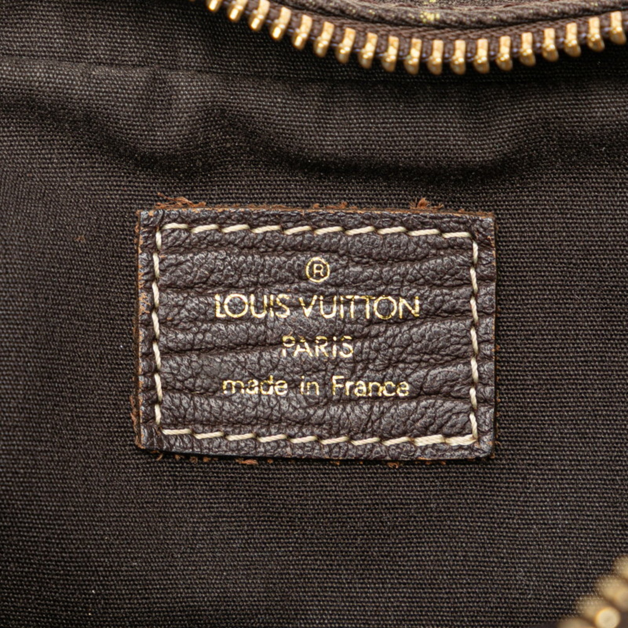 Louis Vuitton Monogram Run Danube Shoulder Bag M95228 Ebene Brown Canvas Leather Women's LOUIS VUITTON