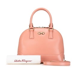 Salvatore Ferragamo Gancini handbag shoulder bag salmon pink leather women's