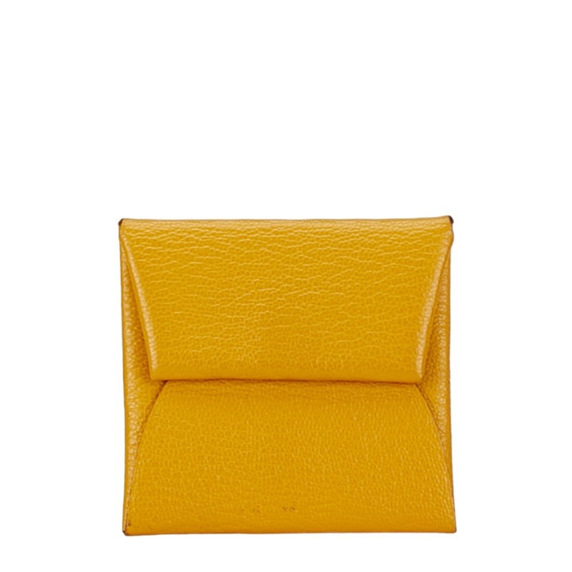 Hermes Bastia Coin Case Jaune Ambre Yellow Chevre Women's HERMES