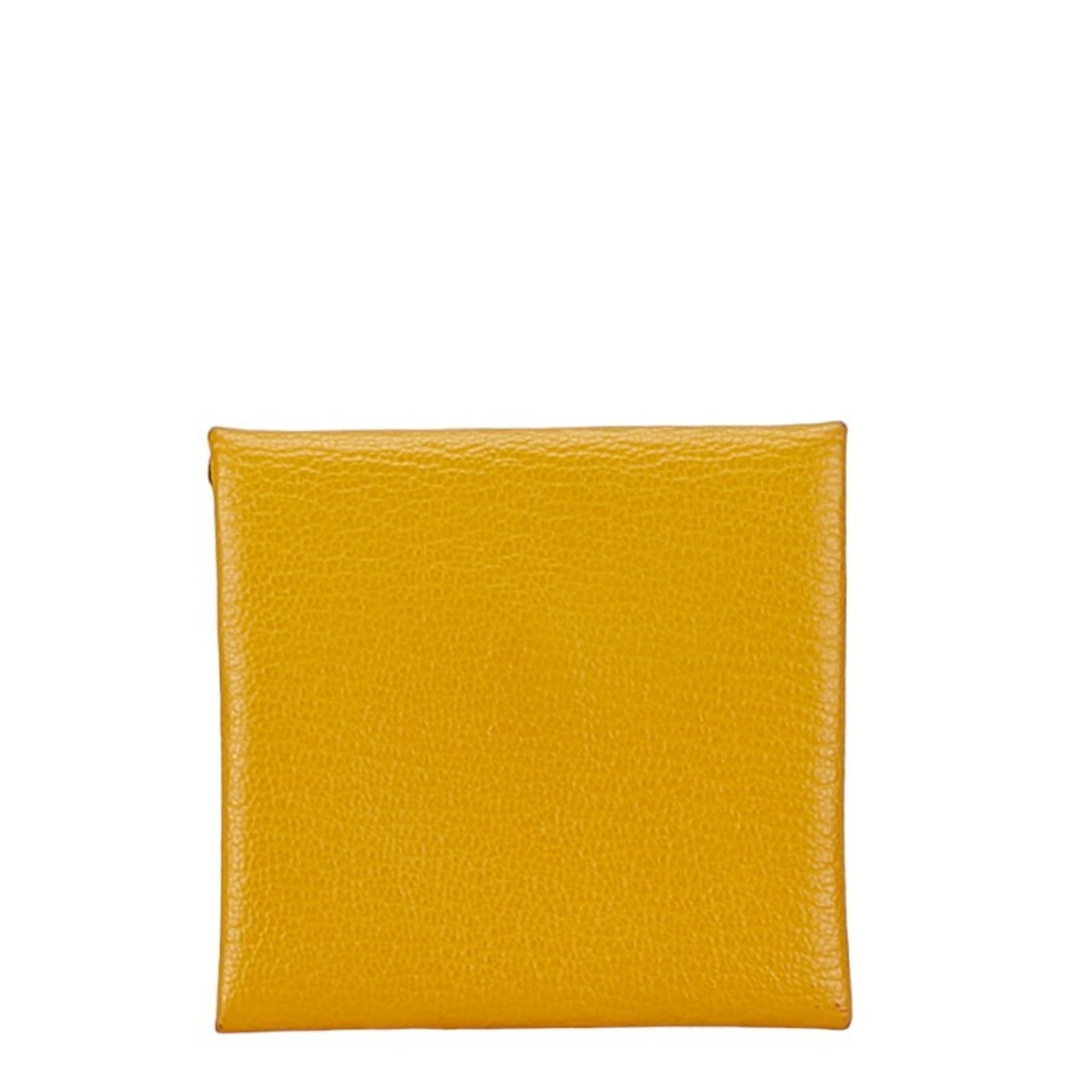 Hermes Bastia Coin Case Jaune Ambre Yellow Chevre Women's HERMES