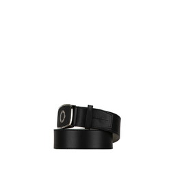 BVLGARI Belt Size: 110/44 33197 Black Silver Leather Men's