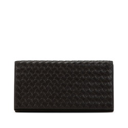 Bottega Veneta Intrecciato Long Wallet Brown Leather Women's BOTTEGAVENETA