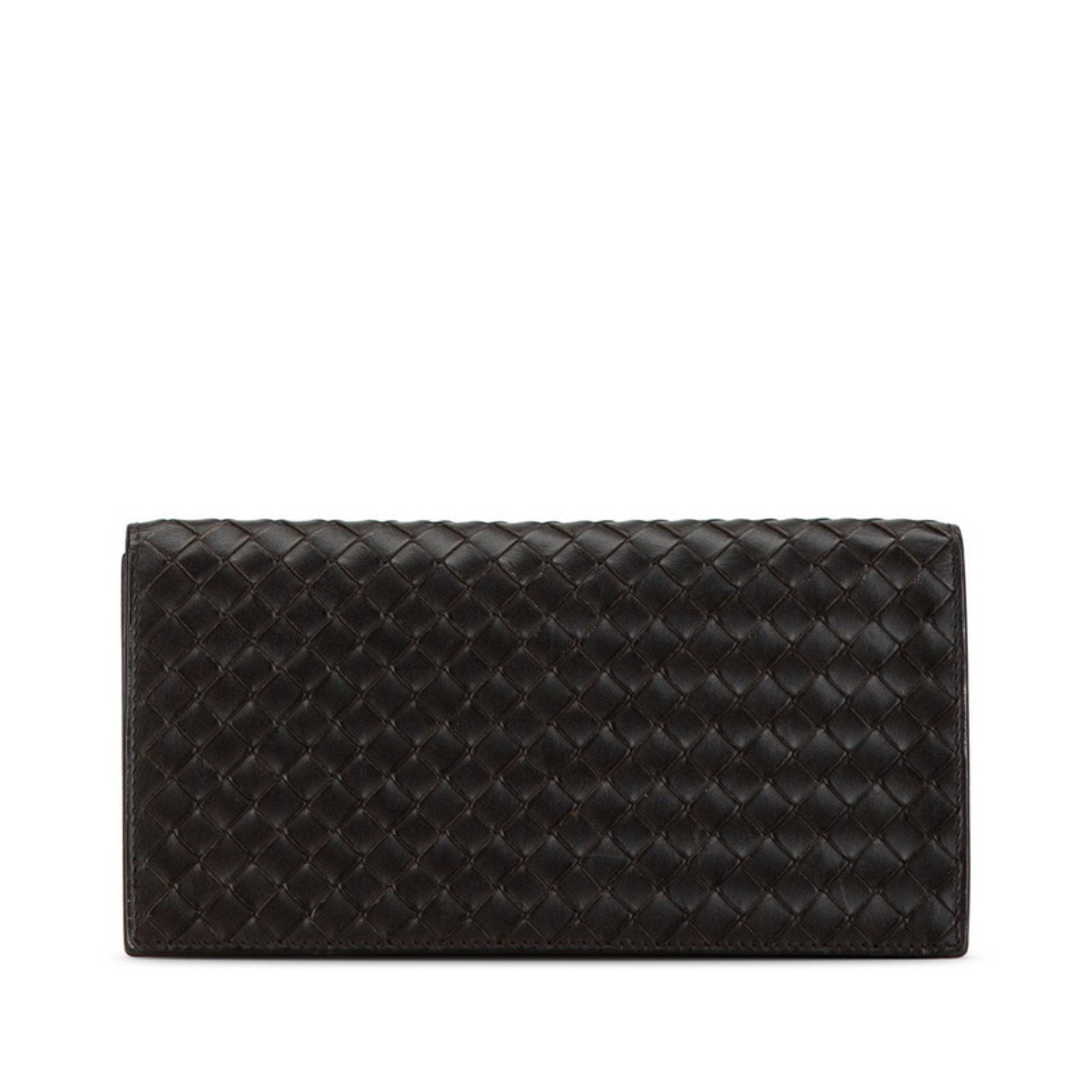 Bottega Veneta Intrecciato Long Wallet Brown Leather Women's BOTTEGAVENETA