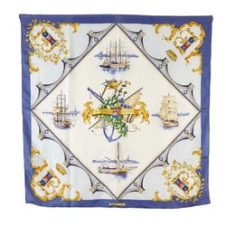 Hermes Carre 90 BORDEAUX PORTE OCEANE City Entrance Scarf Muffler Blue Multicolor Silk Women's HERMES