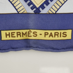 Hermes Carre 90 BORDEAUX PORTE OCEANE City Entrance Scarf Muffler Blue Multicolor Silk Women's HERMES