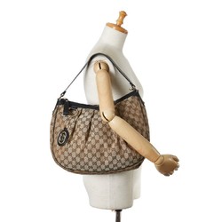 Gucci GG Canvas Bag Handbag 232955 Beige Black Leather Women's GUCCI