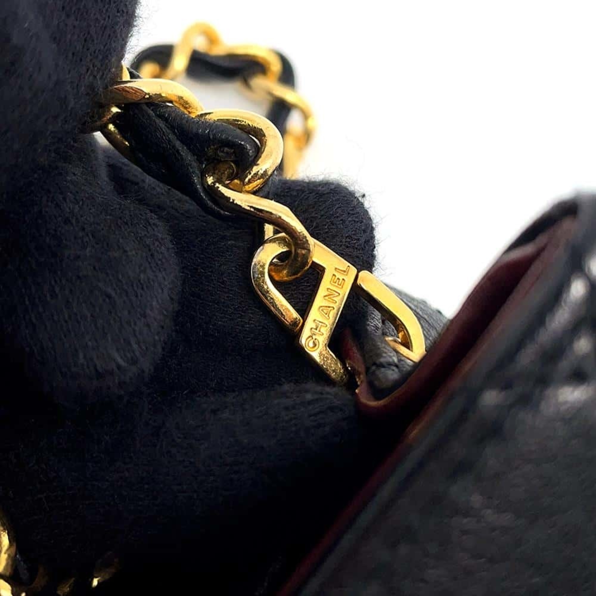 Chanel Chain Shoulder Bag Coco Mark Matelasse Lambskin A03571 CHANEL Black