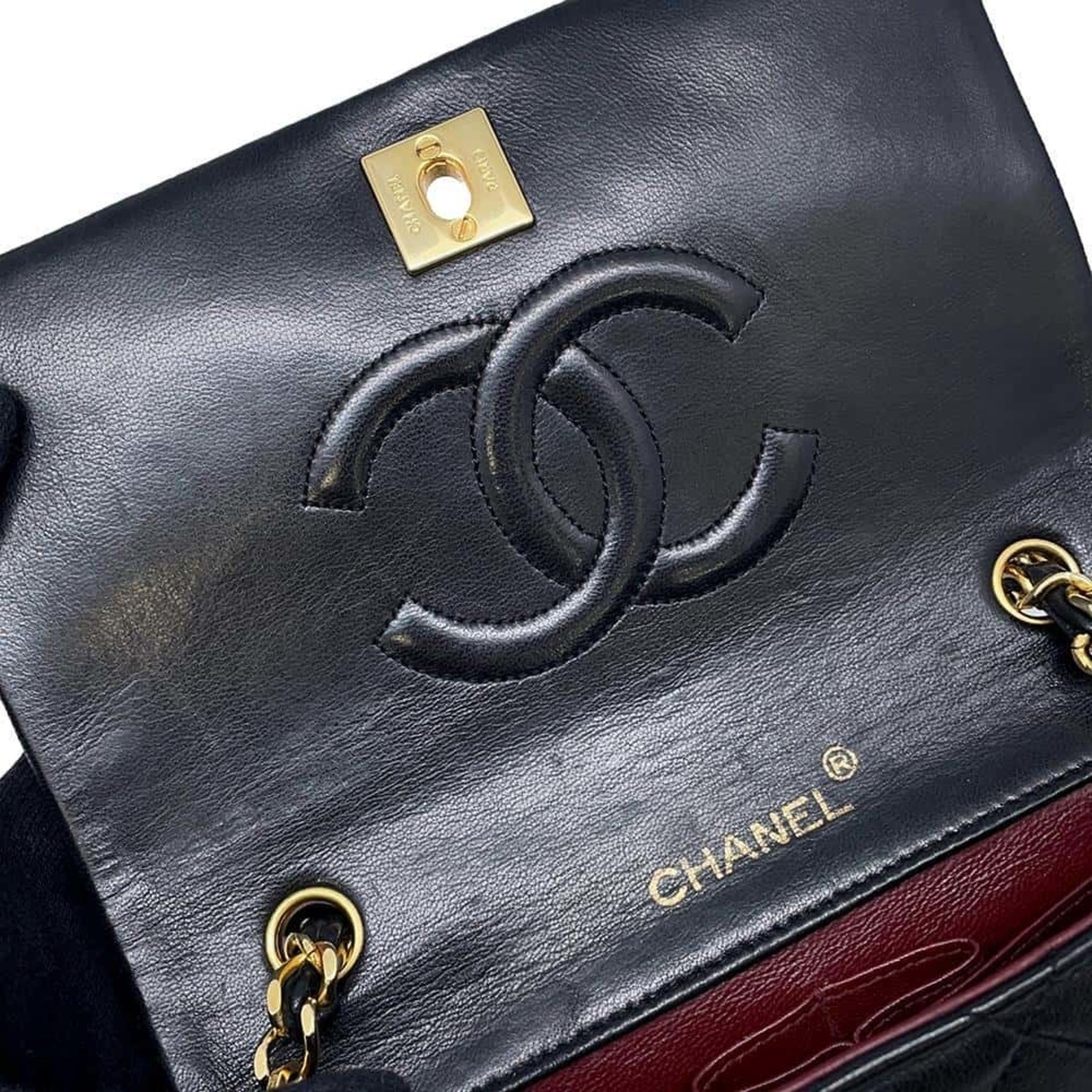 Chanel Chain Shoulder Bag Coco Mark Matelasse Lambskin A03571 CHANEL Black