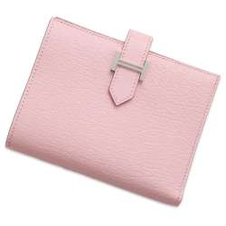 Hermes Bi-fold Wallet Bearn Compact Rose Sakura Chevre U Stamp HERMES