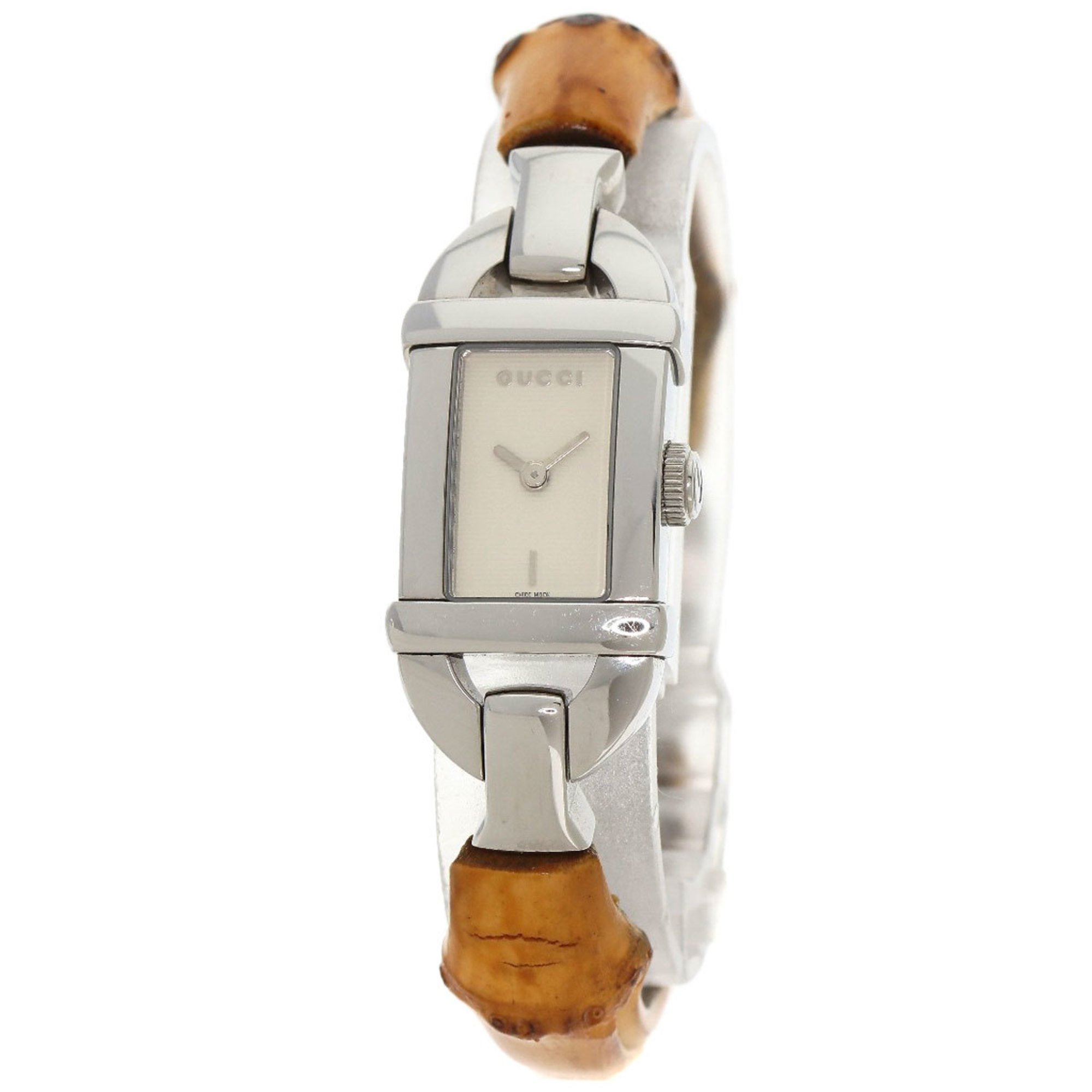 Gucci 6800L Bamboo Watch Stainless Steel Ladies GUCCI