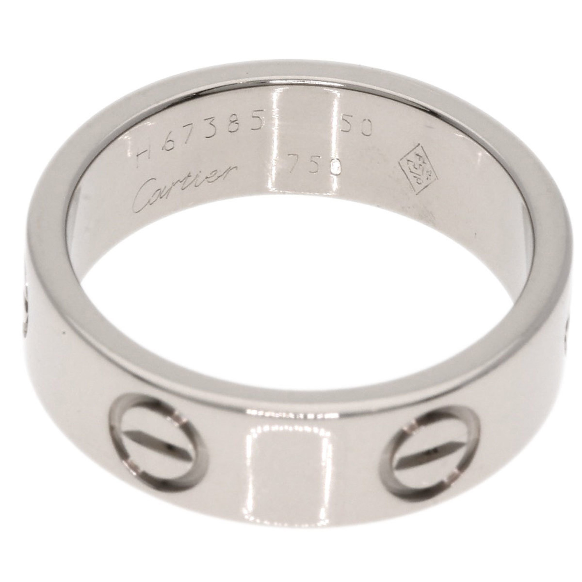 Cartier Love Ring #50 Ring, K18 White Gold, Women's CARTIER