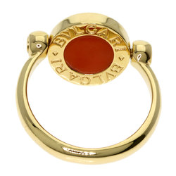 BVLGARI Flip Onyx Coral Ring, 18K Yellow Gold, Women's