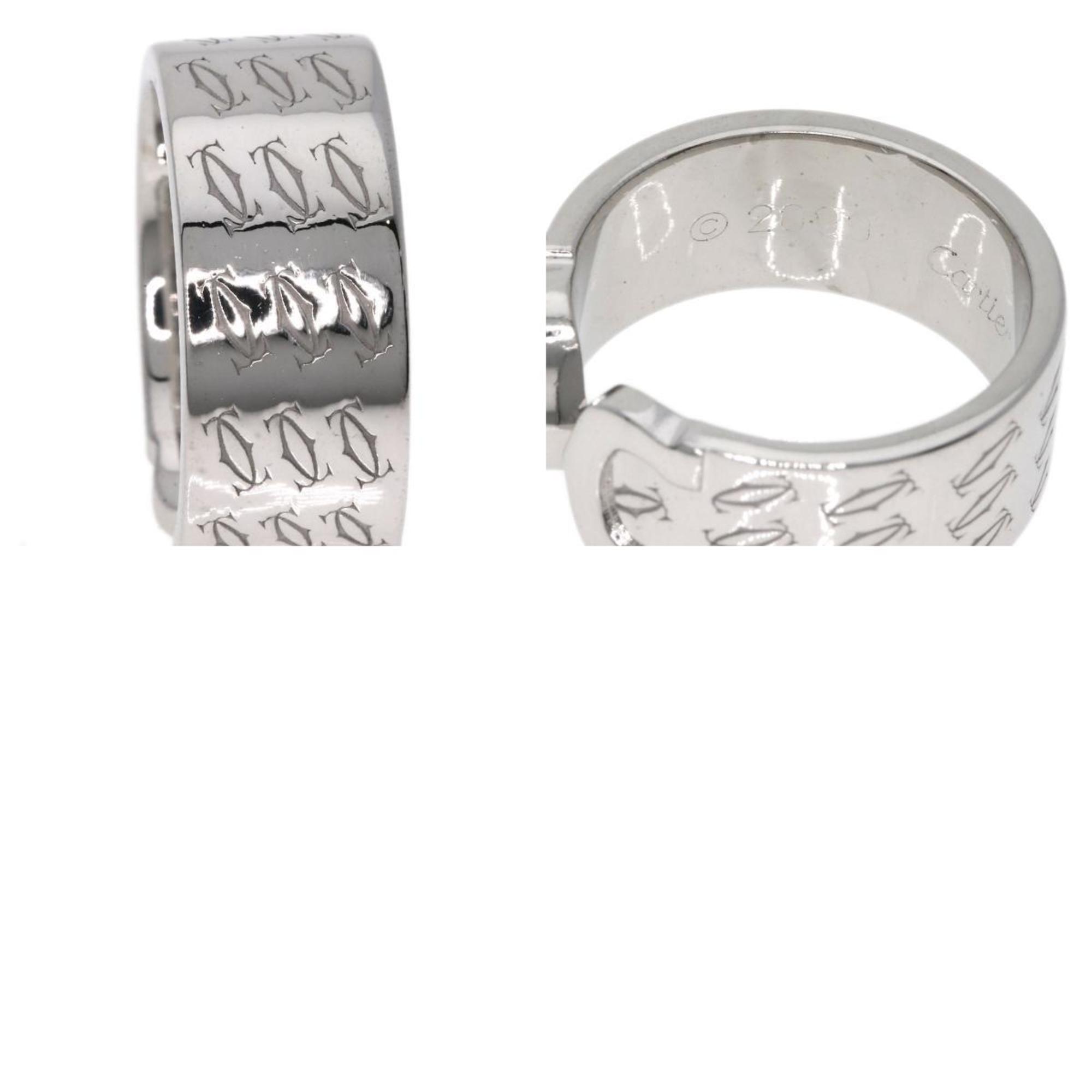 Cartier 2C Ring #49 Ring, K18 White Gold, Women's CARTIER