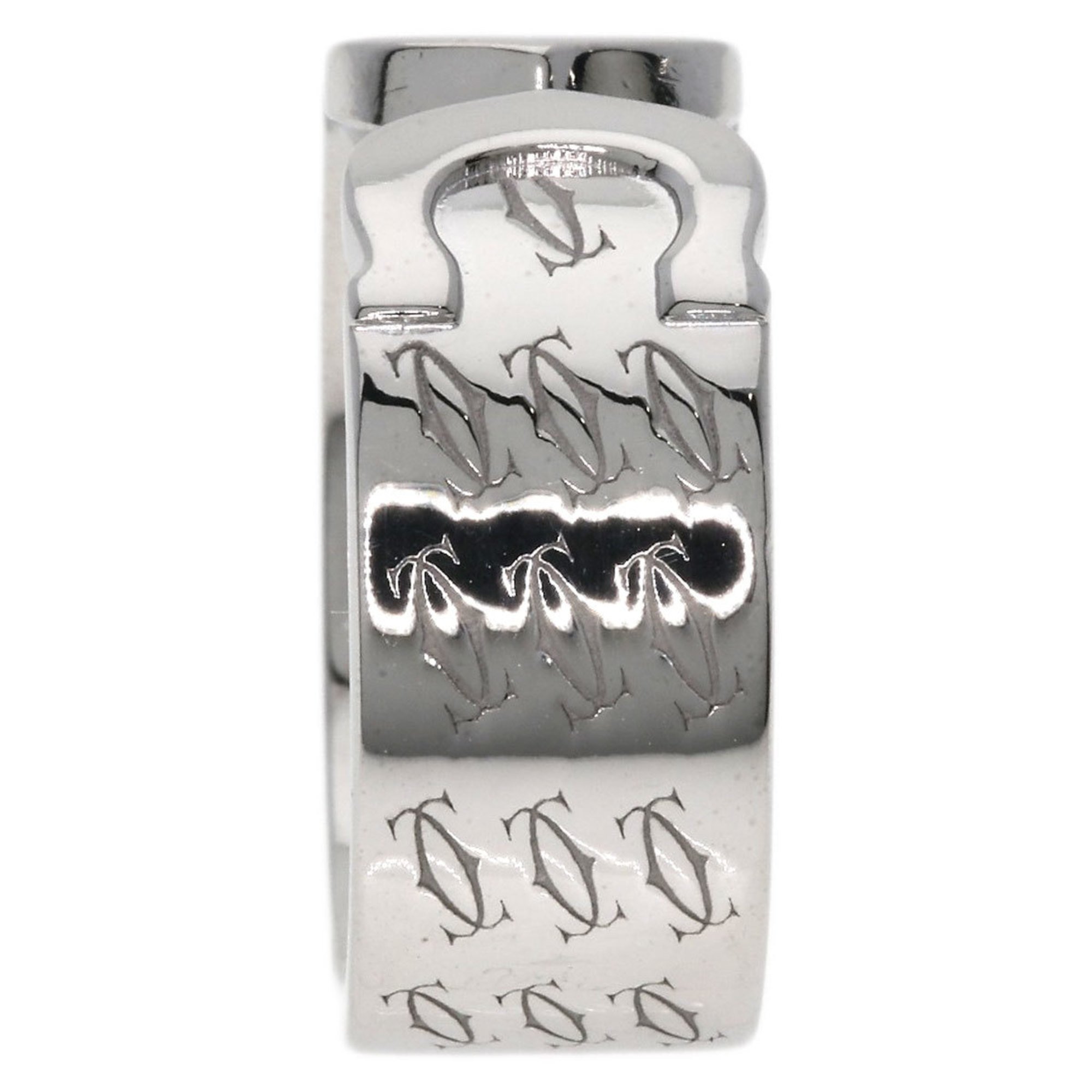 Cartier 2C Ring #49 Ring, K18 White Gold, Women's CARTIER