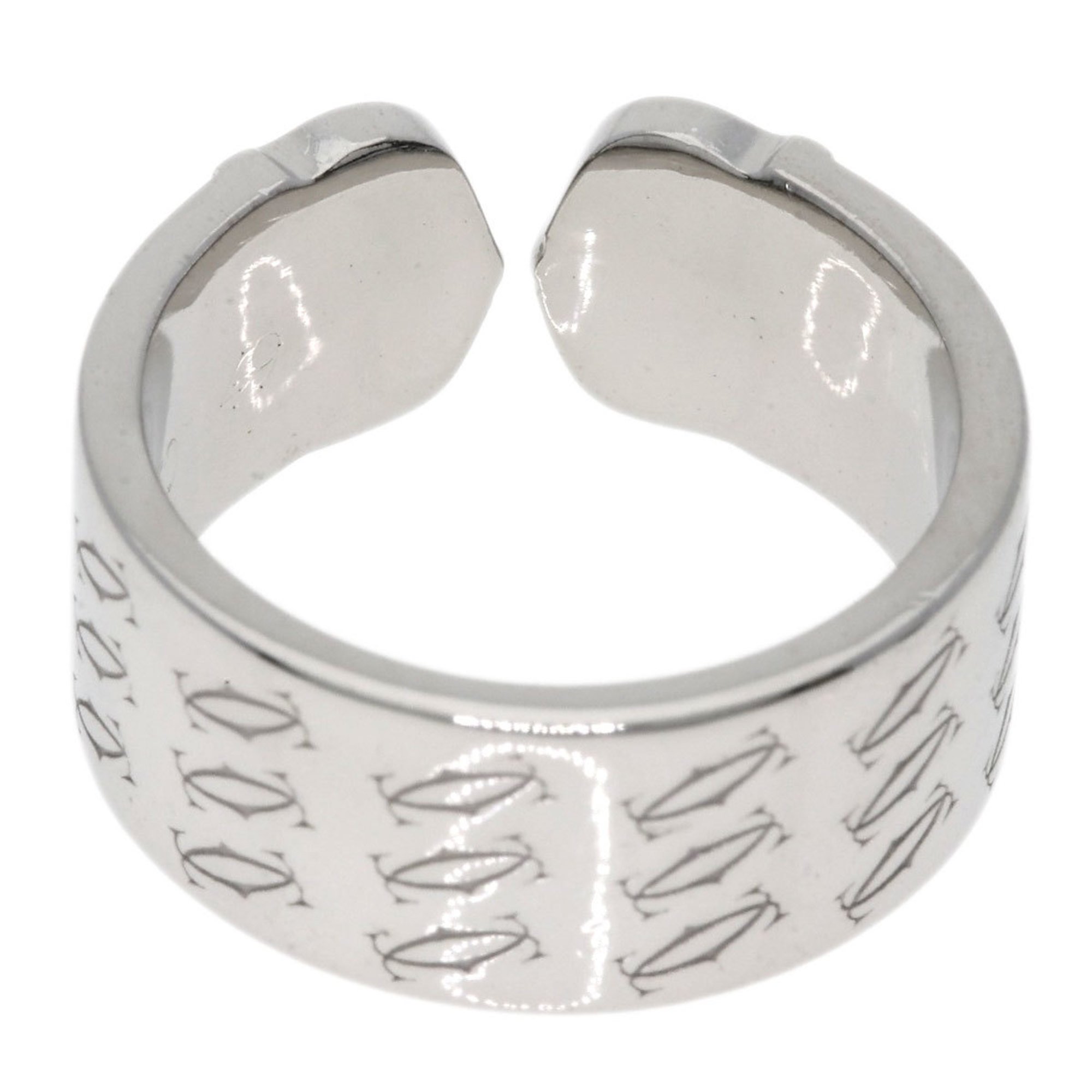 Cartier 2C Ring #49 Ring, K18 White Gold, Women's CARTIER