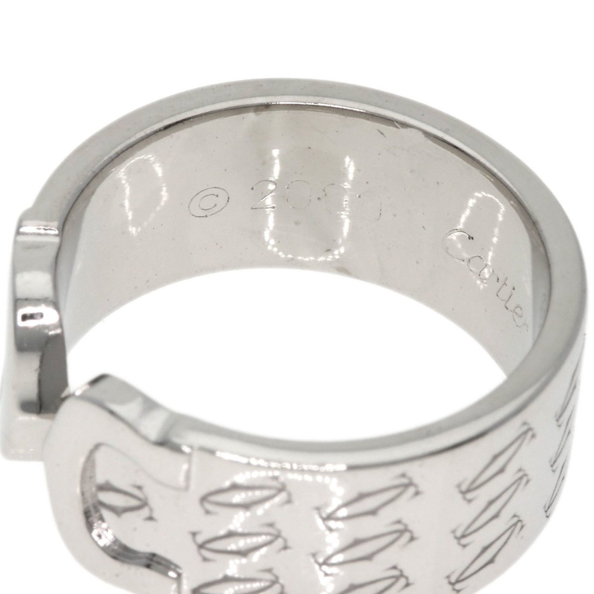 Cartier 2C Ring #49 Ring, K18 White Gold, Women's CARTIER