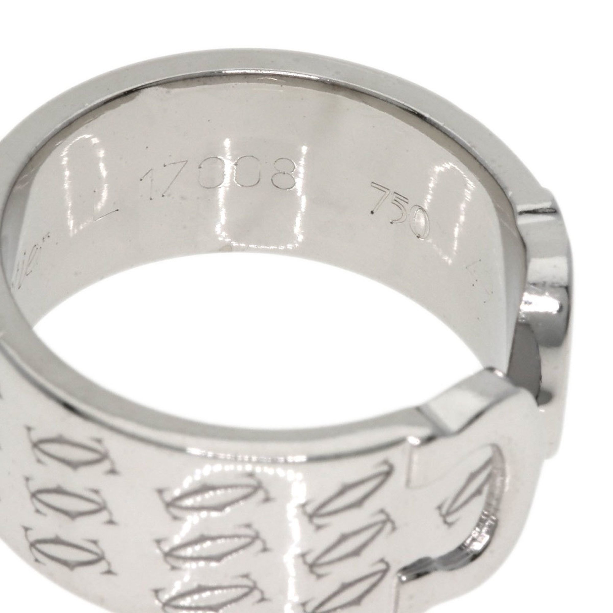 Cartier 2C Ring #49 Ring, K18 White Gold, Women's CARTIER