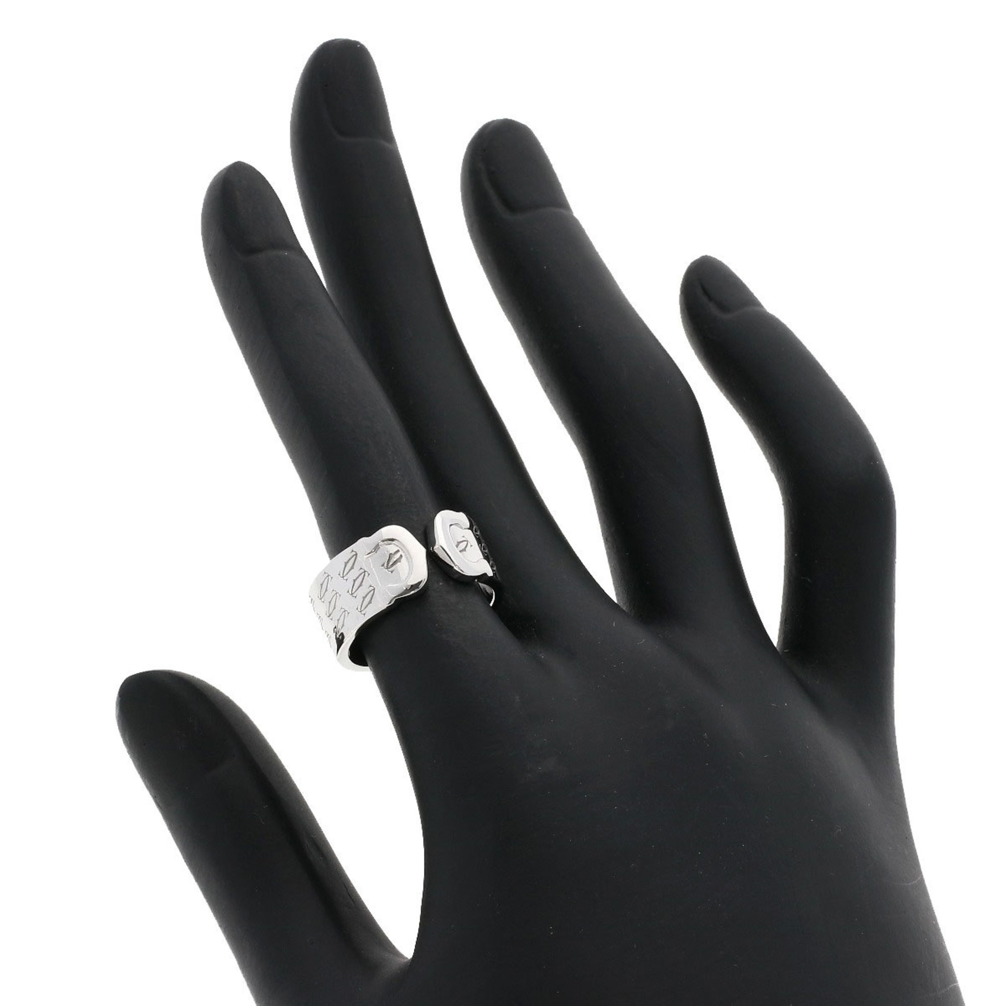 Cartier 2C Ring #49 Ring, K18 White Gold, Women's CARTIER