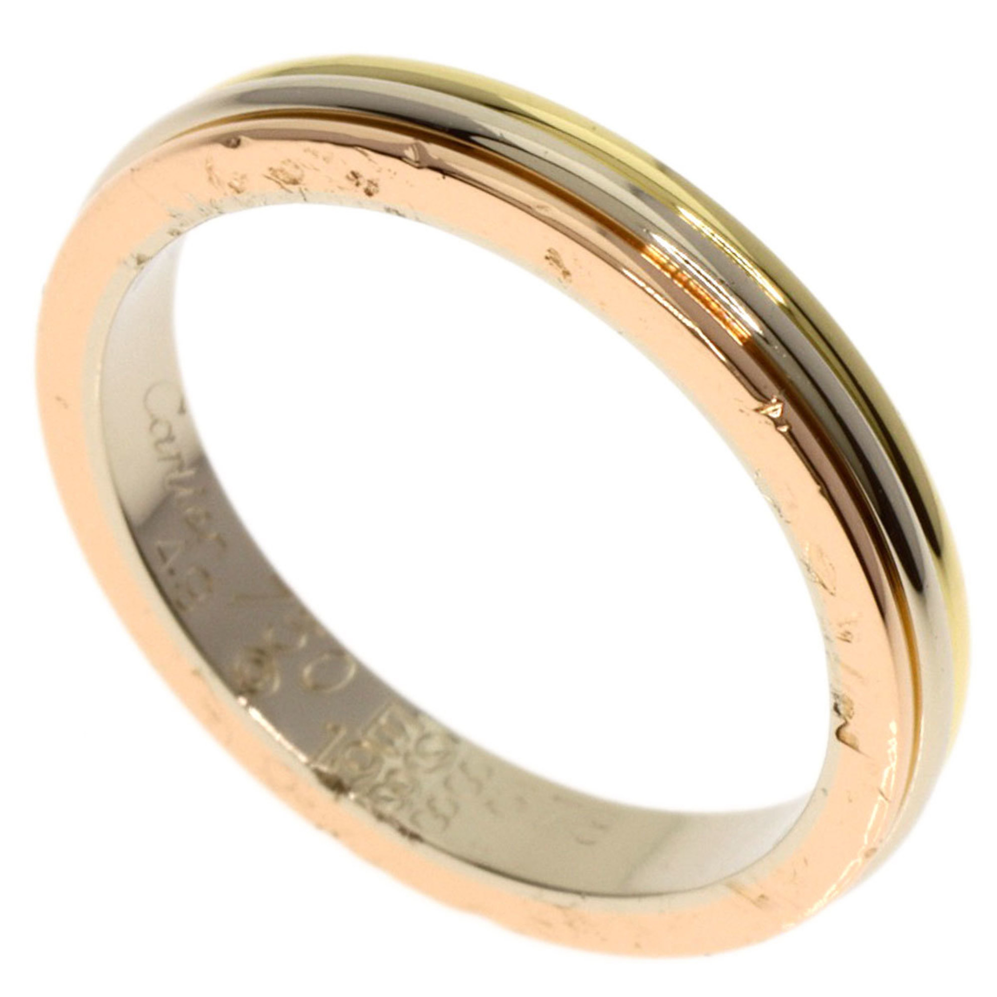 Cartier Trinity Wedding #49 Ring, K18 Yellow Gold, K18PG, K18WG, Women's, CARTIER