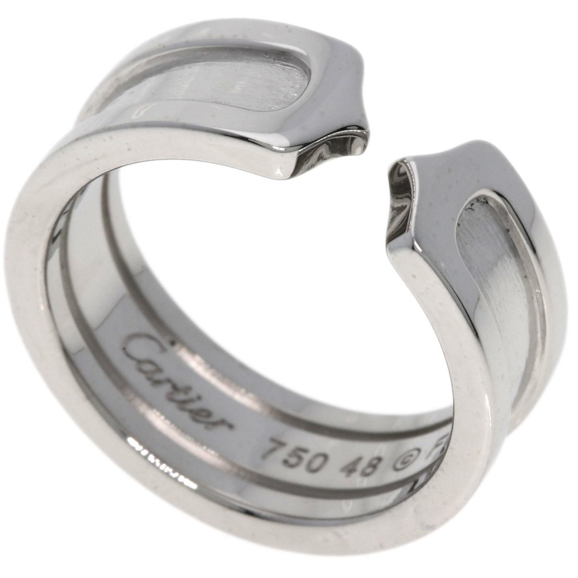 Cartier C2 Ring #48 Ring, 18K White Gold, Women's, CARTIER