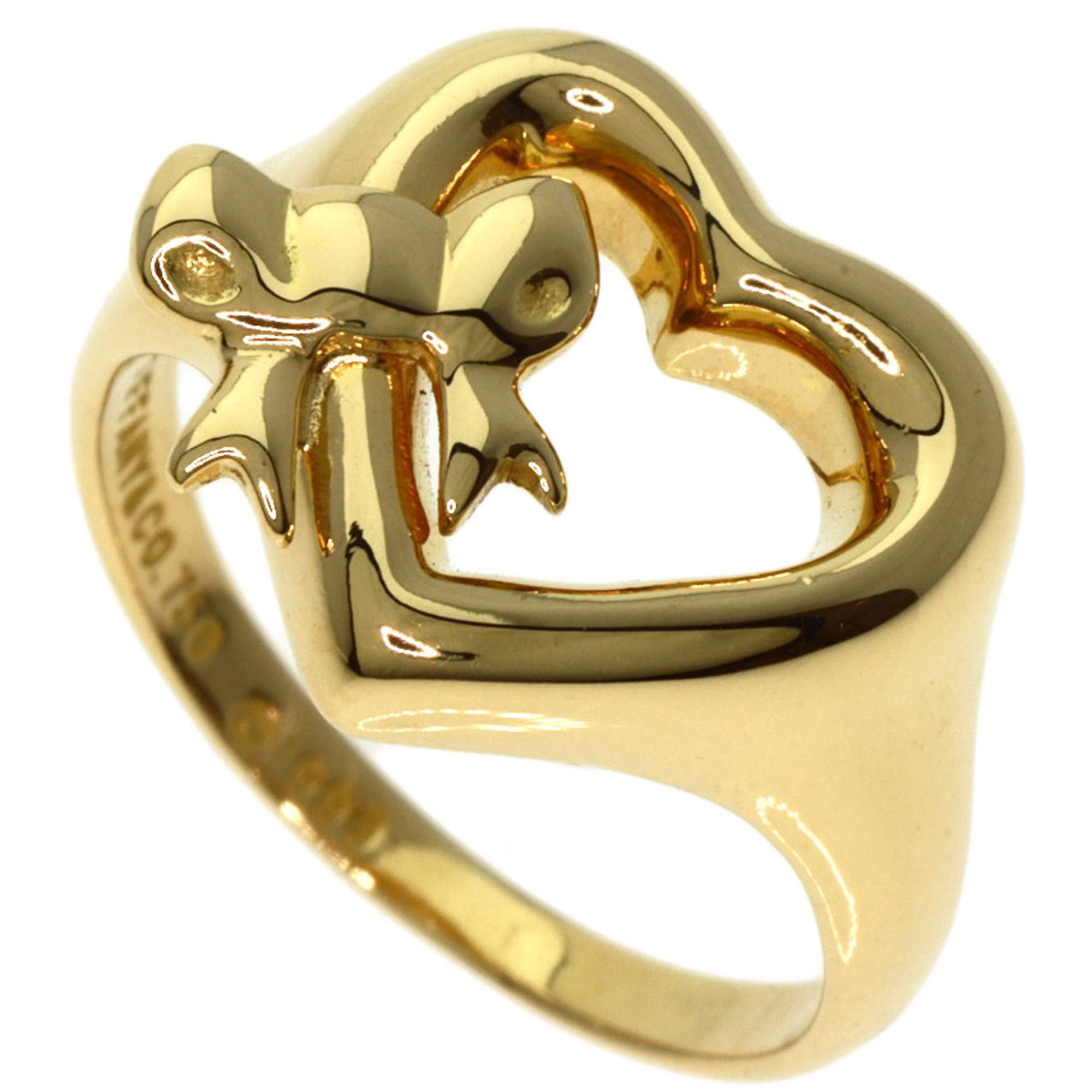 Tiffany & Co. Ribbon Heart Ring, 18K Yellow Gold, Women's, TIFFANY