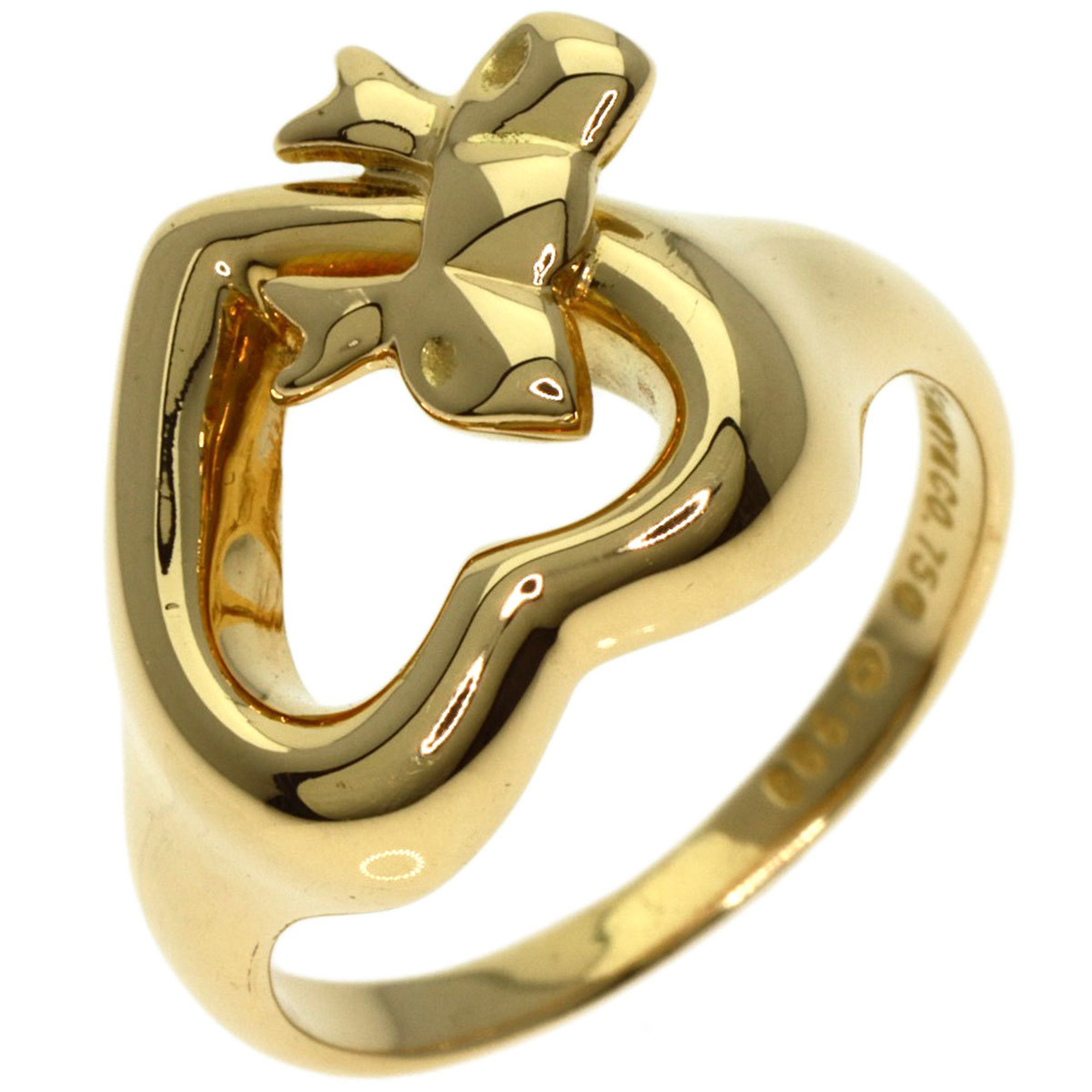 Tiffany & Co. Ribbon Heart Ring, 18K Yellow Gold, Women's, TIFFANY