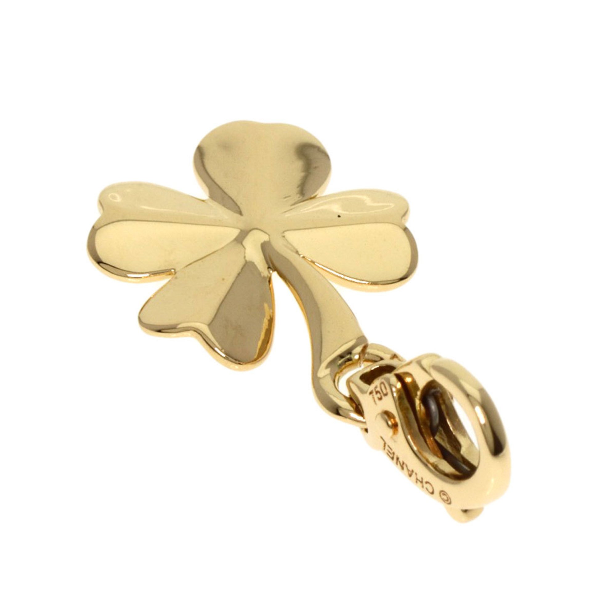 Chanel Clover Charm Pendant Top K18 Yellow Gold Women's CHANEL